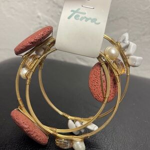 Terra Gold and Brown Stone Bracelet Set